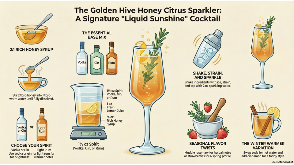 Honey Citrus Sparkler Cocktail Recipe Honey Citrus Sparkler Cocktail Recipe
