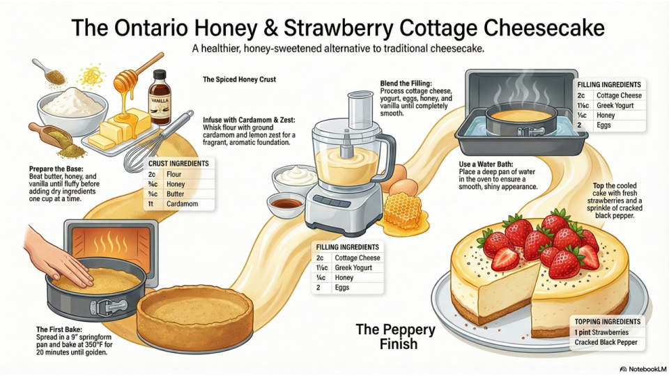 Honey Strawberry Cottage Cheesecake Recipe Honey Strawberry Cottage Cheesecake Recipe