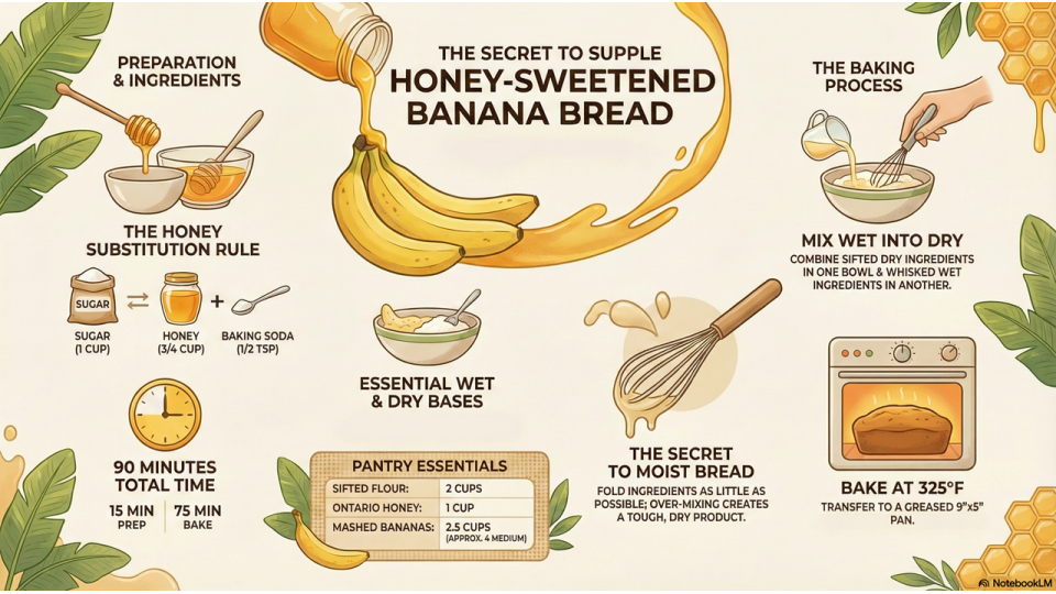 Honey-Sweetened Banana Bread Recipe Honey-Sweetened Banana Bread Recipe