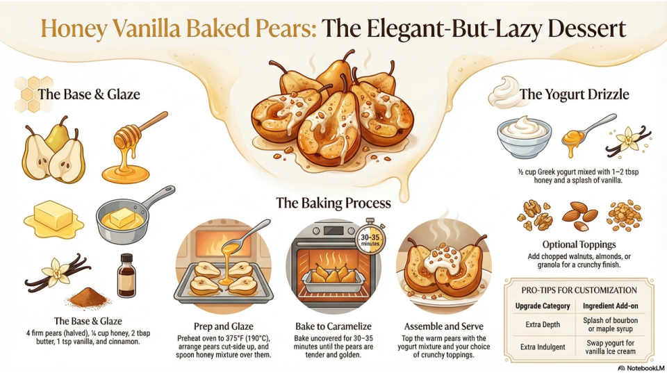 Honey Vanilla Baked Pears Recipe