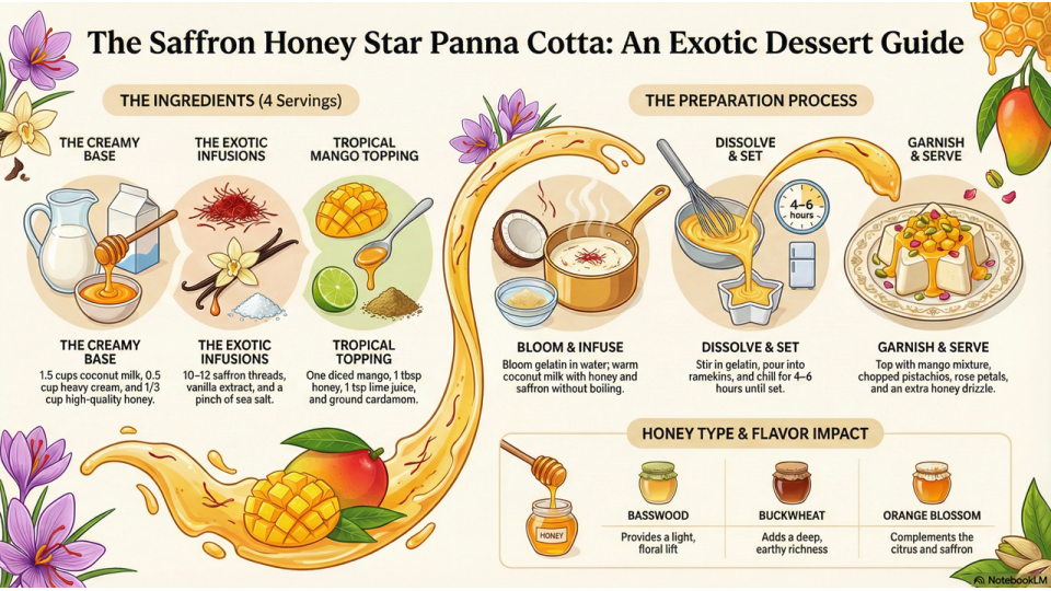 Saffron Honey Panna Cotta Recipe Saffron Honey Panna Cotta Recipe